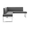 Armen Living Amanda Contemporary Nook Corner Dining Bench in Gray Faux Leather and Chrome Finish LCAMCOGRSF - alternate 8